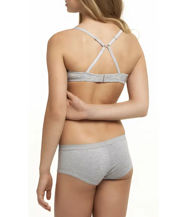 Boobs & Bloomers Boobs & Bloomers Audrey – katoenen tiener bh zonder beugel met licht voorgevormde cup in grijs