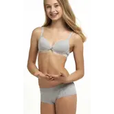 Boobs & Bloomers Audrey – katoenen tiener bh zonder beugel met licht voorgevormde cup in grijs