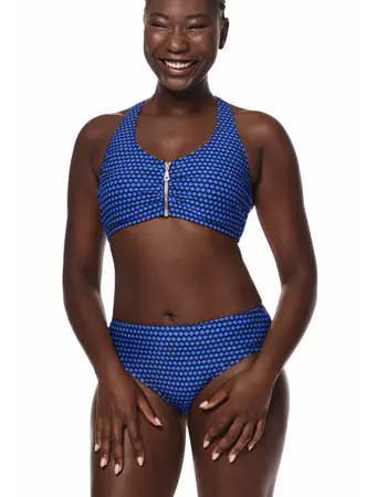 Amoena Padua prothese bikinitop – marineblauw met print