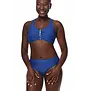Amoena Padua prothese bikinitop in marineblauw met kobaltblauwe print en praktische voorsluiting
