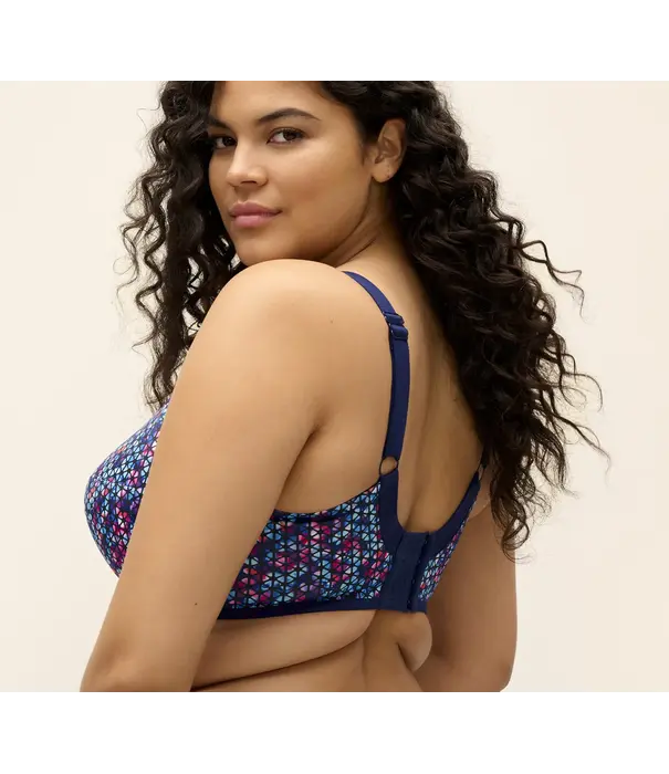 Elomi  Elomi Energise stevige sport bh met beugel – navy geo‑print