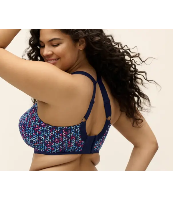 Elomi  Elomi Energise stevige sport bh met beugel – navy geo‑print