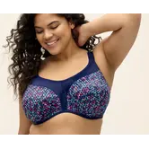 Elomi Energise stevige sport bh met beugel – navy geo‑print