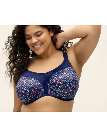 Elomi Energise sport bh met beugel – navy geo‑print