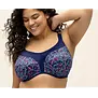 Elomi Energise stevige sport bh met beugel – navy geo‑print