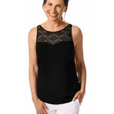 Amoena Summer prothese top zwart met luxe gehaakt borduursel