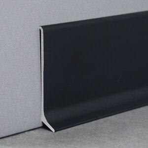 PVC plint - zwart- 80x2mm - Rol 25 meter