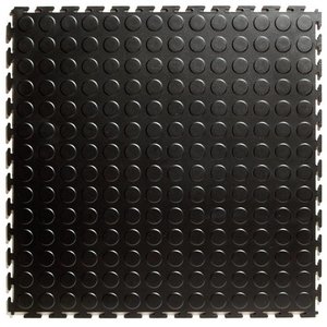 PVC kliktegel HD (industrieel) - motief: Noppen - kleur: Zwart-Recycled