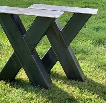 Vakstaal X poten bankje 80x80 (set van 2)