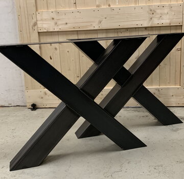 Vakstaal Robuuste X poten koker 12x12 cm (set van 2)