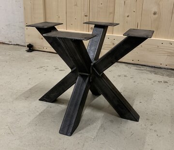 Vakstaal Salontafel dubbele X (ronde bladen)