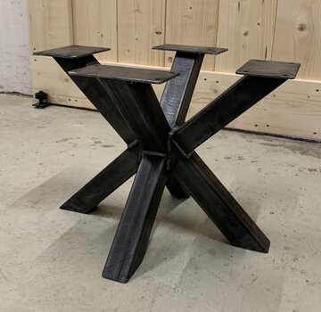 Vakstaal Salontafel dubbele X (ronde bladen)