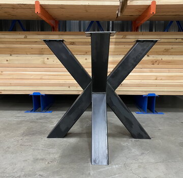 Vakstaal Dubbele kruispoot staal 80 x 80 cm voor kleine ronde bladen