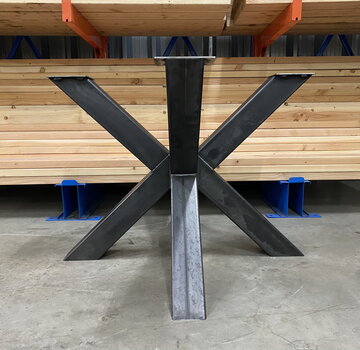 Vakstaal Dubbele kruispoot staal 100 x 100 cm voor ronde bladen