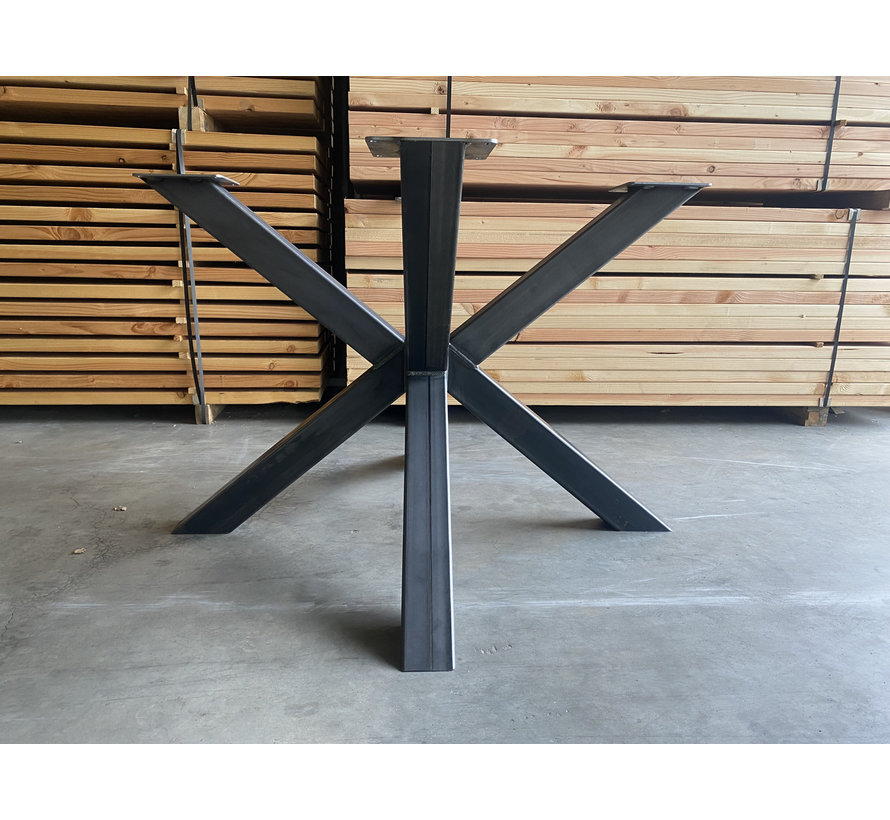 Stalen kruispoot ronde tafel koker 80 (110x110)