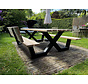 Picknicktafel X frame met rugleuning (Snelle levering door voorraad!, vraag naar de mogelijkheden)