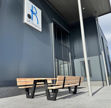 Vakstaal Picknicktafel A frame met rugleuning