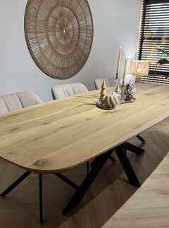 Vakstaal Eiken eettafel Deens ovaal