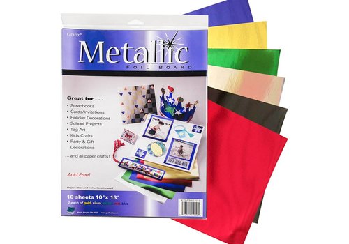 Grafix Grafix - Metallic Foil Board 10x13" - Pak van 10 vellen