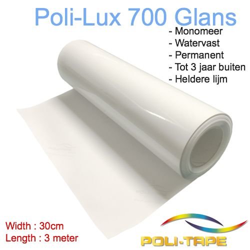 Poli-Lux 700 - Monomeer laminaat folie glans - Rol 30cm x 3 meter 