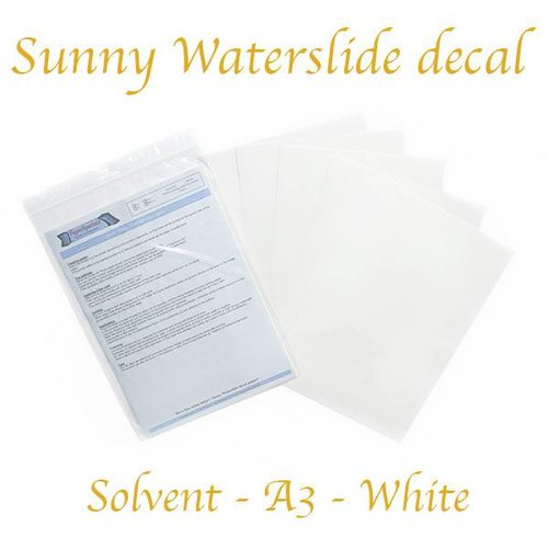 Solvent - Sunny Decal papier - Wit - A3 – per vel 