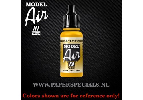 Vallejo Vallejo - Model Air 17ml - 71.078 Yellow RLM04