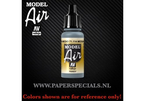 Vallejo Vallejo - Model Air 17ml - 71.114 Medium Gray