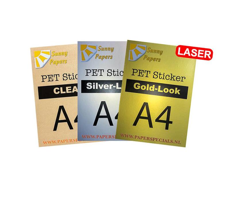 Sunny | Laser | PET Sticker (Watervast) | A4 | 5 Varianten