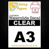 Sunny Papers Laser | Sunny Waterslide Decal Paper Standard 13µ | Clear (White backing) | A3