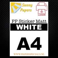 Laser - Sunny PP sticker (waterproof) - White Matt – per sheet
