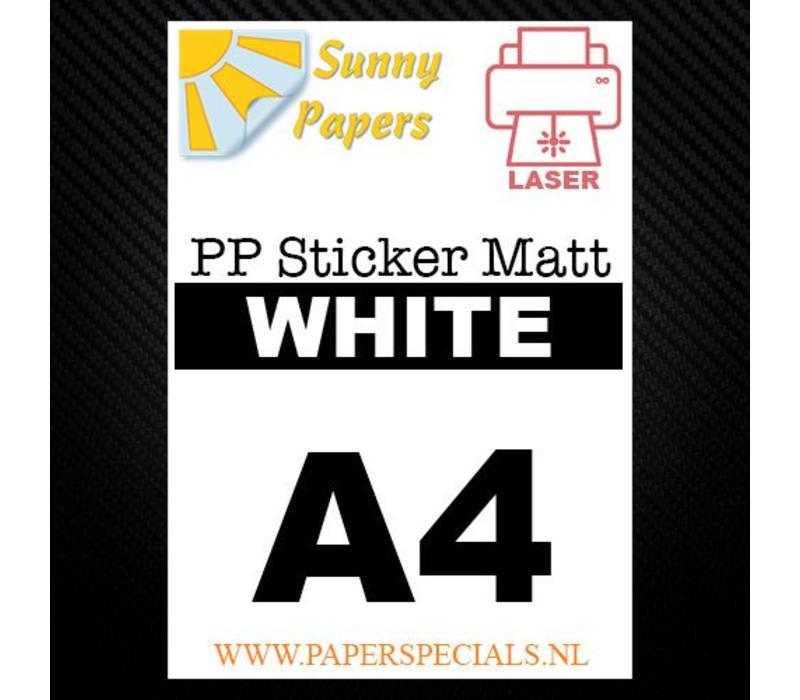 Laser - Sunny PP sticker (watervast) - Wit Mat – per vel