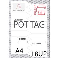 Pot Tag 195µ A4 -18st p/sheet