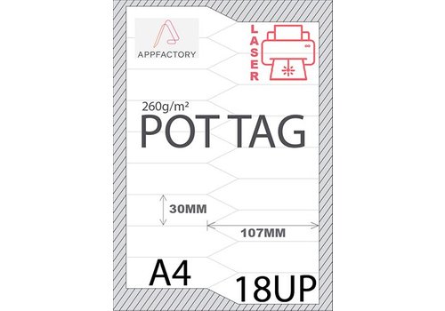 AppFactory Pot Tag 195µ A4 -18st p/vel