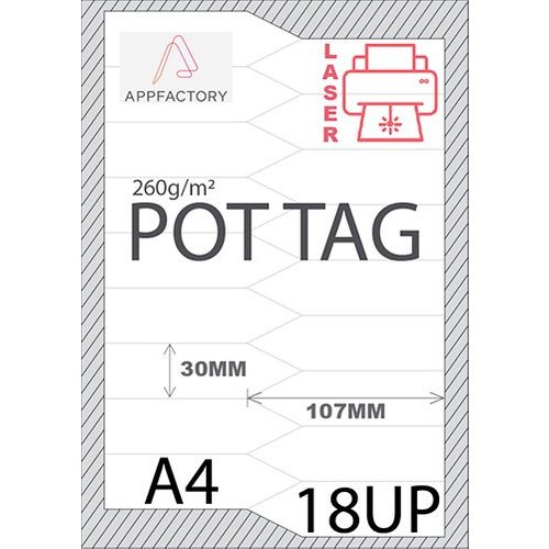 Pot Tag 195µ A4 -18st p/sheet 