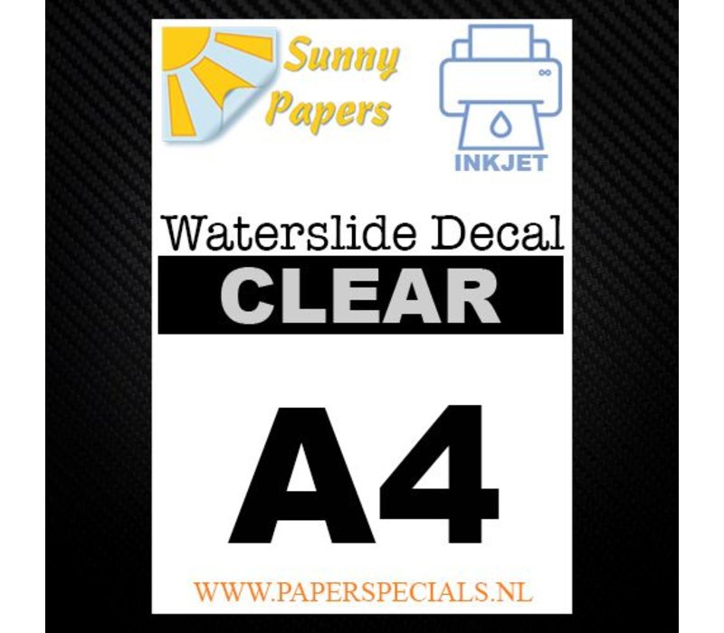 Inkjet - Sunny Waterslide Decal - Clear - A4 – per sheet - PaperSpecials.nl