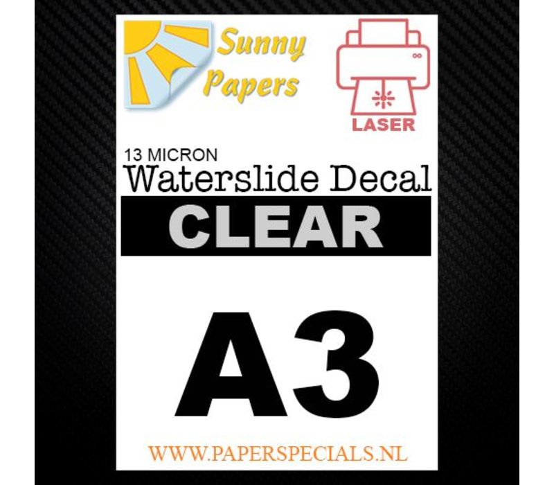 Laser | Sunny Waterslide Decal Paper Standard 13µ | Clear | A3 - Copy