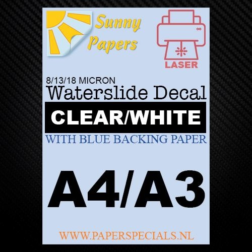 Madaboutink Clear Waterslide Decal Transfer Paper for Laser Printers & Copiers 5x A4 Sheets 