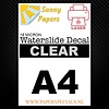 Sunny Papers Laser | Sunny Waterslide Decal Paper Premium 18µ | Clear (White backing) | A4