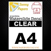 Sunny Papers Laser | Sunny Waterslide Decal Papier Premium 18µ | Transparant (Witte drager) | A4