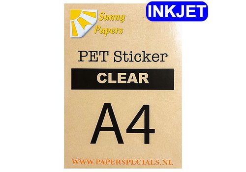 Sunny Papers Inkjet - PET sticker (waterproof) - Clear - A4 - per sheet - Copy