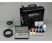 Harder & Steenbeck Harder & Steenbeck set Airbrush Infinity CR Plus 0,2 mm met 9 Aero color basiskkleuren.
