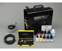 Harder & Steenbeck Harder & Steenbeck set Airbrush Evolution Solo 0,2 mm met 9 Aero color basiskleuren.