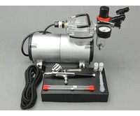 Fengda Fengda airbrush set met 130K airbrush pistool en airbrush compressor. 0,2/0,3/0,5 nozzle set.