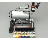 Fengda Fengda airbrush set met 130K airbrush pistool en airbrush compressor. 0,2/0,3/0,5 nozzle / Vallejo verfset