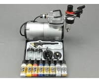 Fengda Fengda airbrush set met BD-138 airbrush pistool / airbrush compressor en Vallejo airbrush verf.