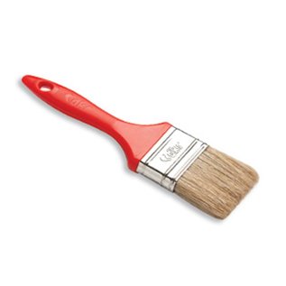 DEKOR FLAT STYLE BRUSH PLATINIUM PLASTIC HANDLE 2"