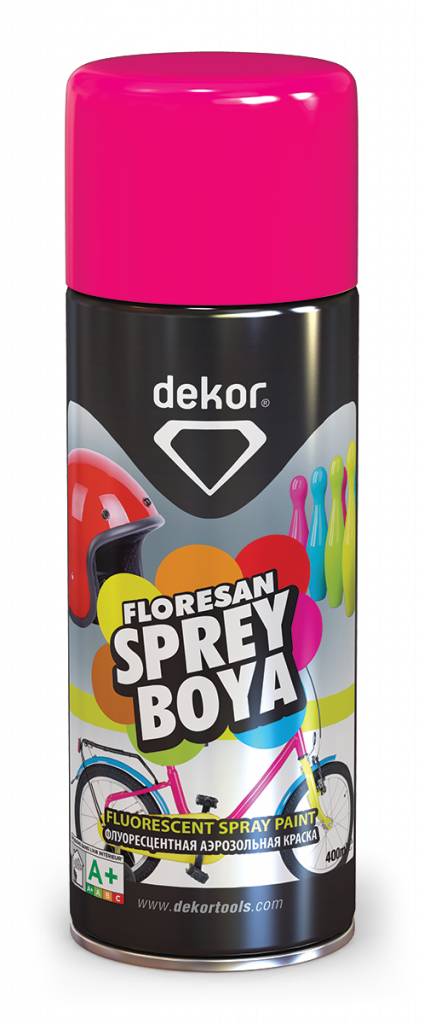 DEKOR spray paint roze fluoriserend 400ml - TEPE BOUWMATERIALEN B.V.