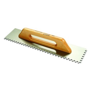 DEKOR NOTCHED TROWEL - Wooden Handle 120 x400 mm  notched 12X12  STAINLESS STEEL