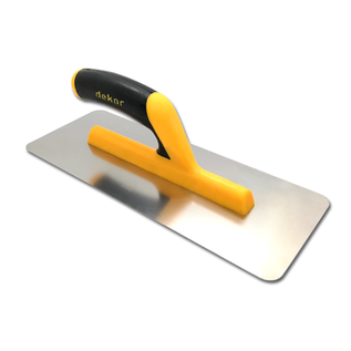 DEKOR DEKOR Plaster trowel rounded corner - open soft handle - 300x120 mm STAINLESS STEEL