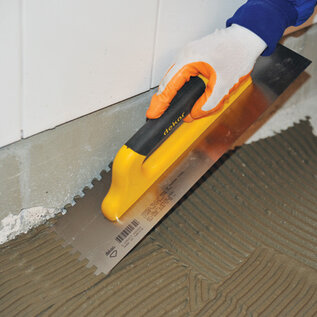 DEKOR Notched Trowel Square Notched, Soft Handle - Closed End 50 cm (12x12) Stainless